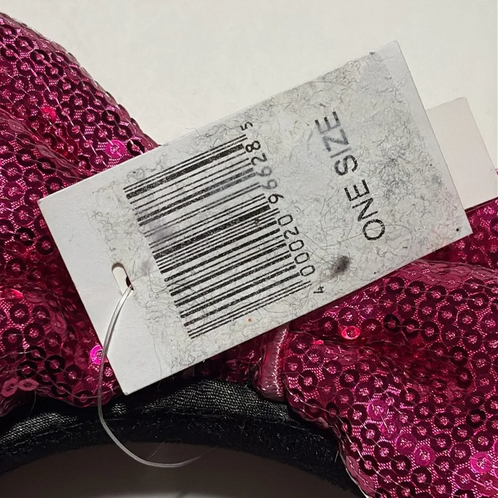 NWT Disney Parks Exclusive Sequin Polka Dot Pink Bow Minnie Mouse Ears Headband